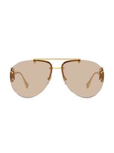 Солнцезащитные очки VE2250 Pilot 63MM Versace, коричневый