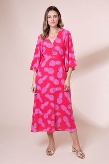 Розовое платье миди Pineapples EcoVero Erin Anorak, розовый