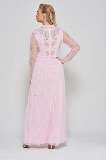 Украшенное платье макси Amelia и розовые туфли на высоком каблуке Amelia Rose, розовый