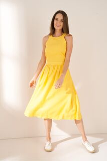 Льняное платье миди Truly, желтый