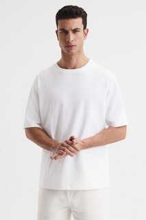 Вышитая окрашенная футболка оверсайз Tate Reiss, белый