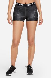 Женские шорты Pro 3 дюйма с камуфляжным принтом Nike, черный