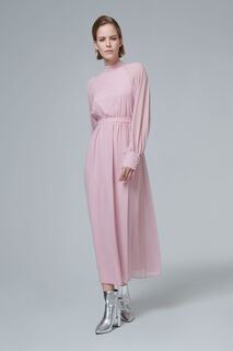 Платье макси с поясом leem, розовый
