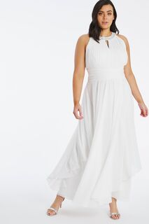 Белое платье из свадебной коллекции с вырезом бретелькой Joanna Hope , белый