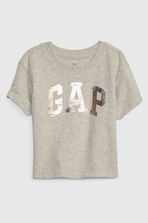 Футболка металлик с логотипом Gap, серый