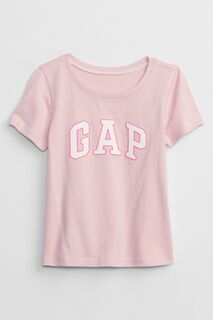 Футболка с круглым вырезом и логотипом Gap, розовый