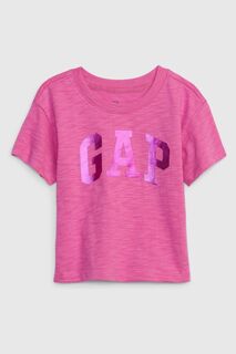 Футболка металлик с логотипом Gap, розовый