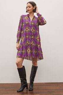 Фиолетовое многослойное мини-платье Bormida с принтом Emme by Marella, фиолетовый