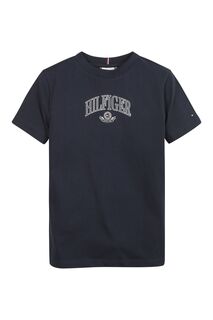 Синяя университетская футболка Tommy Hilfiger, синий