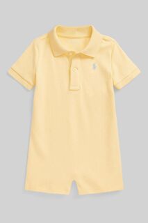 Детский комбинезон-поло с логотипом Polo Ralph Lauren, желтый
