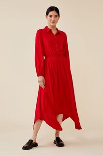 Красное платье Чарли из вискозы Finery, красный
