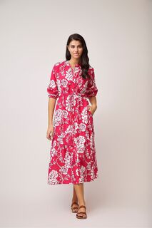 Платье макси цвета Тоскана застегивающееся на пуговицы Dream, розовый