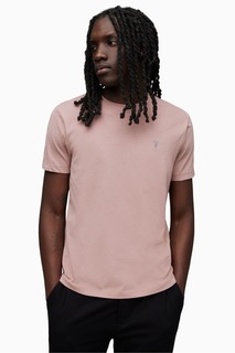Розовая футболка AllSaints Brace с круглым вырезом и контрастным принтом All Saints, розовый