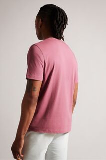 Розовая однотонная футболка Tywinn стандартного кроя и короткими рукавами Ted Baker, розовый