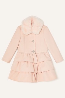 Пальто с тройной оборкой Monsoon, розовый