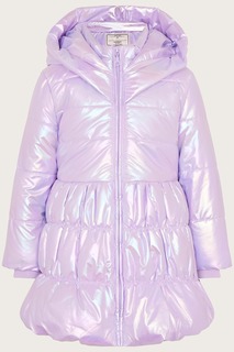 Утепленное пальто фиолетового цвета с эффектом металлик Monsoon, фиолетовый