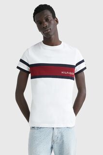 Белая футболка с цветными блоками Tommy Hilfiger, белый