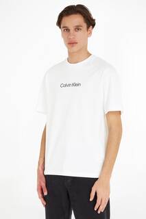 Белая футболка с логотипом Комфорт Calvin Klein, белый
