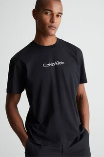 Белая футболка с логотипом Комфорт Calvin Klein, черный