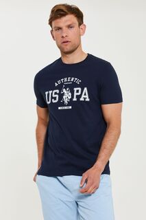 Темно-синяя футболка Blazer Authentic USPA U.S. Polo Assn, синий