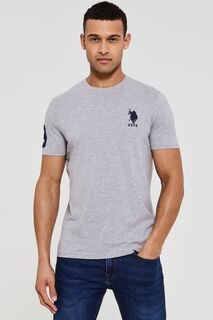 Мужская большая футболка U.S. Polo Assn, серый