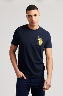 Футболка DHM темно-синего цвета длиной 12 см U.S. Polo Assn, синий