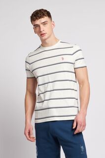 Серая мужская футболка в полоску Engineered U.S. Polo Assn, серый