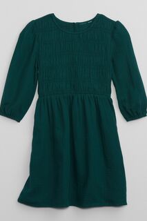 Свободное платье с пышными рукавами Gap, зеленый