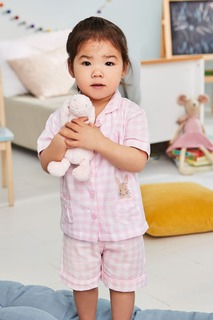 Короткая пижама для девочек JoJo Maman Bébé в клетку виши Jojo Maman Bébé, розовый