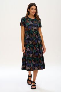 Платье Unna из трикотажа с леопардовым принтом Sugarhill Brighton