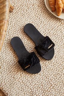 Пушистые сандалии Havaianas, черный