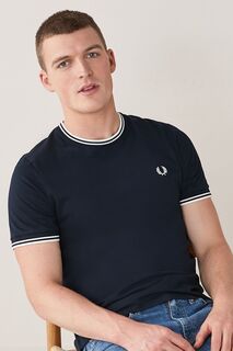 Футболка с двойным логотипом Fred Perry, синий