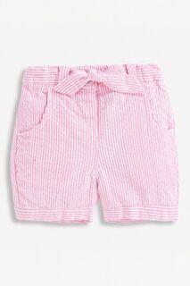JoJo Maman Bébé&apos; Красивые полосатые шорты из жатого хлопка для девочек Jojo Maman Bébé, розовый