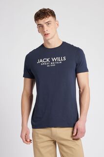 Темно-синяя футболка Carnaby Jack Wills, синий