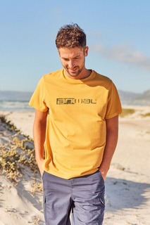 Желтая мужская футболка Jacob из натурального хлопка Animal, желтый
