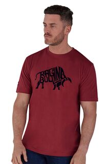 Красная футболка с флокированным изображением быка Raging Bull, красный