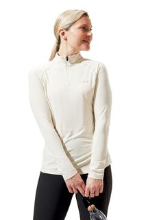 Женская футболка Tech с короткими рукавами натурального цвета 24/7 с молнией 10/11 Berghaus