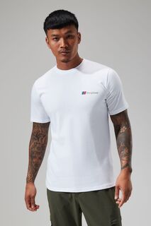 Белая мужская футболка с классическим логотипом Berghaus, белый