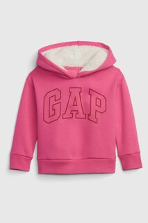 Худи с подкладкой из искусственной овчины и логотипом Gap, розовый