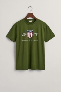 Черная футболка с логотипом Gant Archive Shield GANT, зеленый