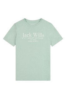 Зеленая футболка с надписью Jack Wills, зеленый
