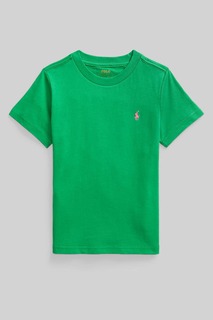 Хлопковая футболка для мальчика с логотипом Polo Ralph Lauren, зеленый