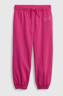 Флисовые джоггеры с логотипом Gap, розовый