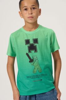 Зеленая футболка Minecraft с графикой Angel &amp; Rocket, зеленый