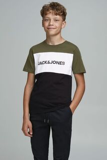 JACK &amp; JONES футболка с короткими рукавами принтом и логотипом Jack &amp; Jones, зеленый