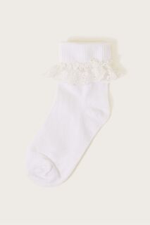 Белые кружевные носки с цветочным мотивом Monsoon, белый