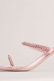 Розовые атласные босоножки-мюли Rinita на каблуке длина 70 мм Ted Baker, розовый