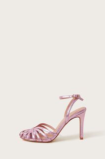 Розовые туфли на высоком каблуке с эффектом металлик Monsoon, розовый