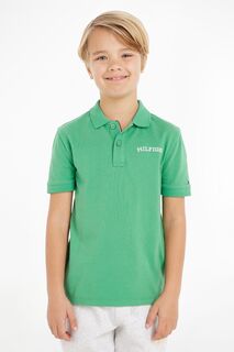 Зеленый - Рубашка-поло Hilfiger Arched для мальчика Tommy Hilfiger, зеленый