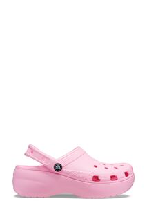 Классические босоножки на платформе с клогами Crocs, розовый